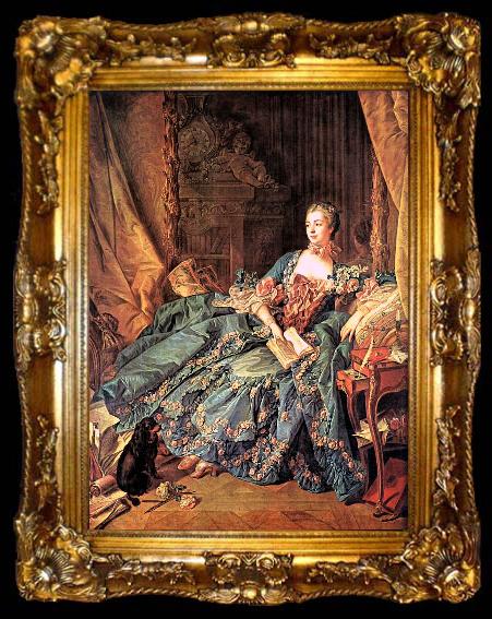 framed  Francois Boucher The Marquise de Pompadour, ta009-2